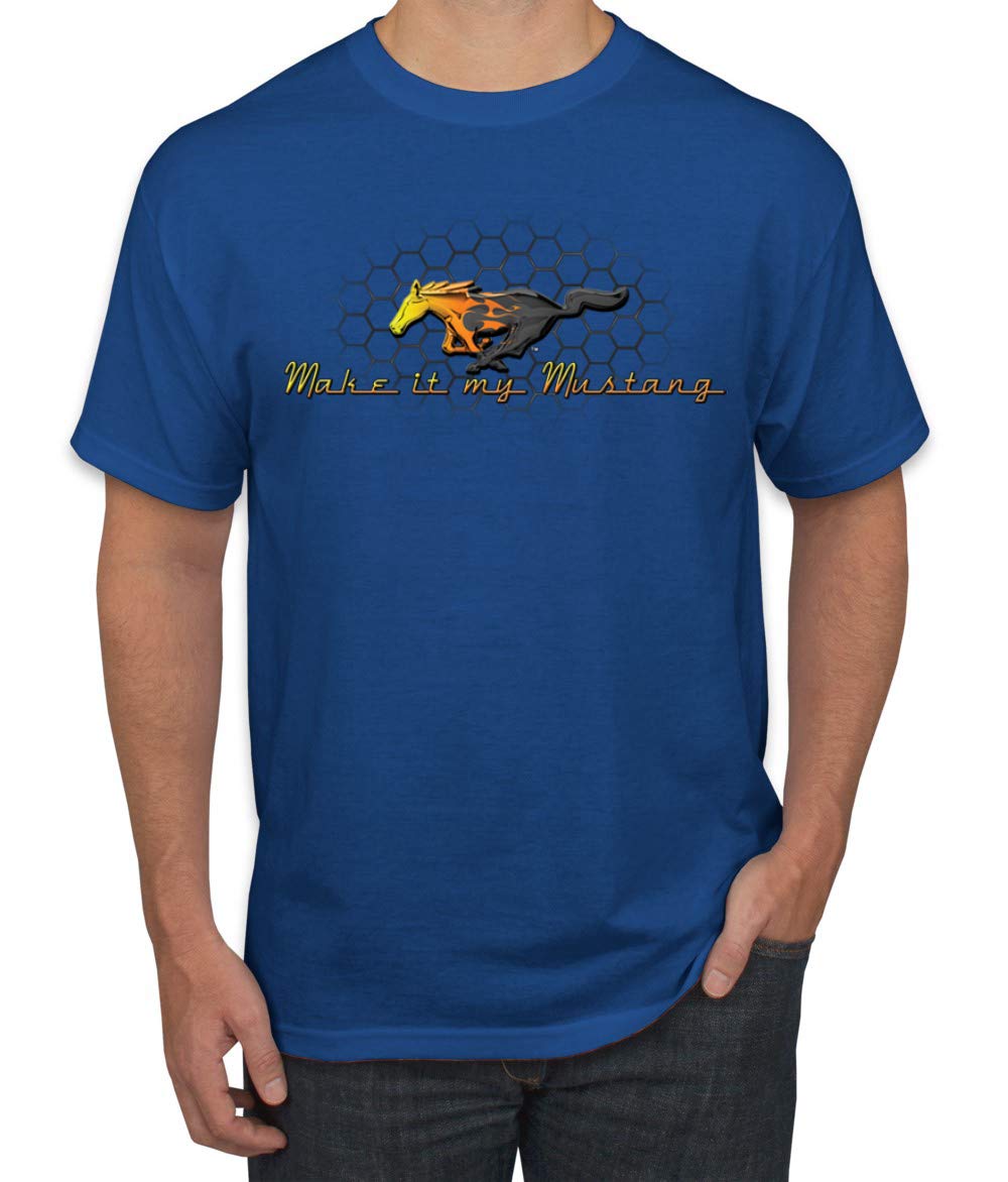 Vintage Ford Mustang Honeycomb Graphic T-Shirt for Men - Classic Muscle Car Design - Perfect for Car Enthusiasts, Casual Wear & Gifts