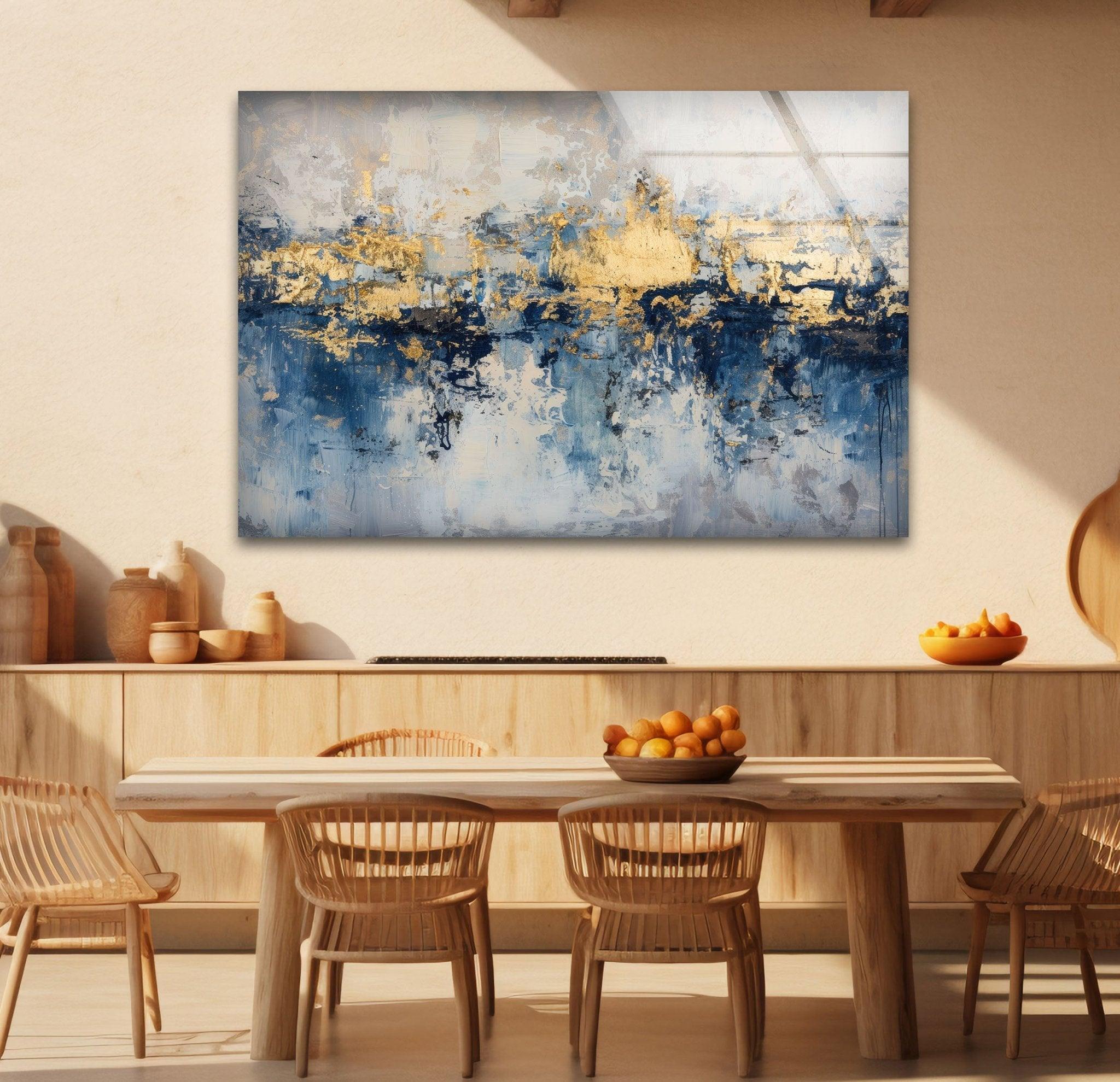 Abstract Earth Tone Glass Wall Art - Handmade Modern Home Decor for Living Room, Bedroom & Office