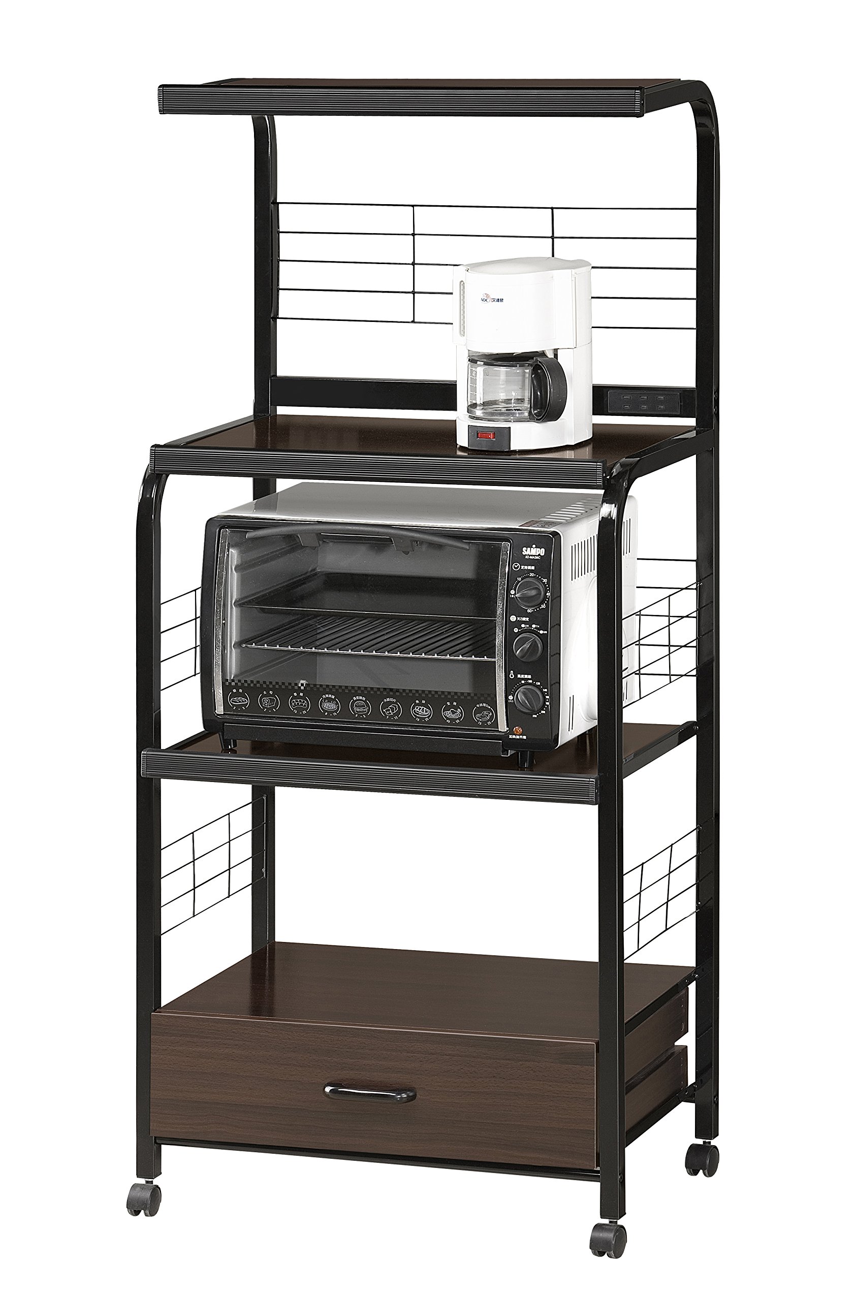 Black Crown Mark Kitchen Shelf with Casters - Heavy Duty Rolling Storage Shelf for Pantry, Garage, or Laundry Room Organization