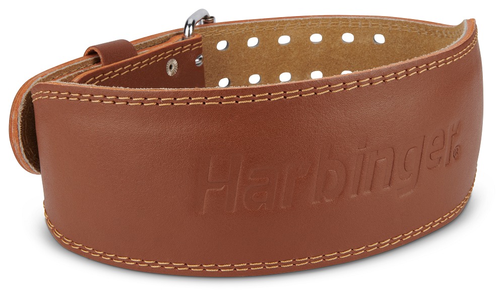Harbinger Unisex 6'' Padded Leather Weightlifting Belt - Brown for Gym, CrossFit & Powerlifting Support