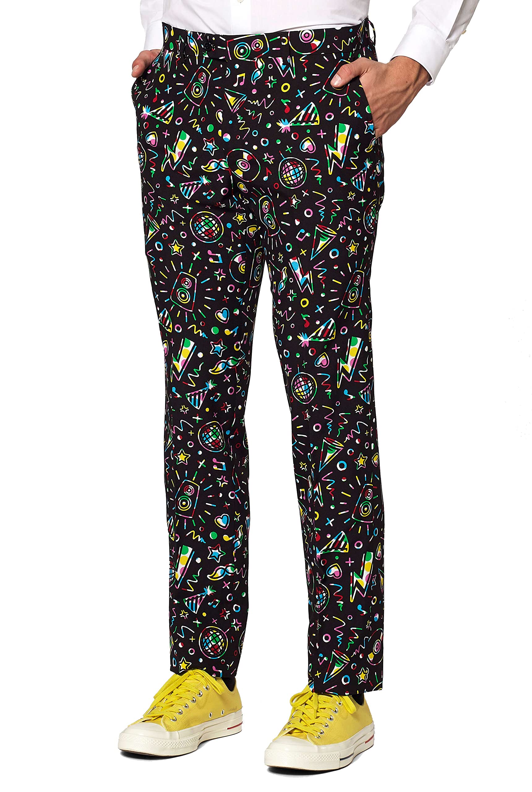 Opposuits Men's Harlequin Jester Costume - Fun Party Outfit for Halloween, Cosplay & Themed Events