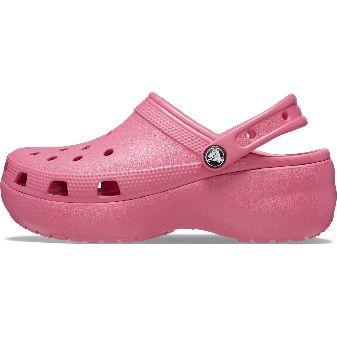 Crocs Classic Platform Clog - Women's Comfortable Slip-On Shoes in Hyper Pink | Perfect for Casual Wear, Beach, and Outdoor Activities