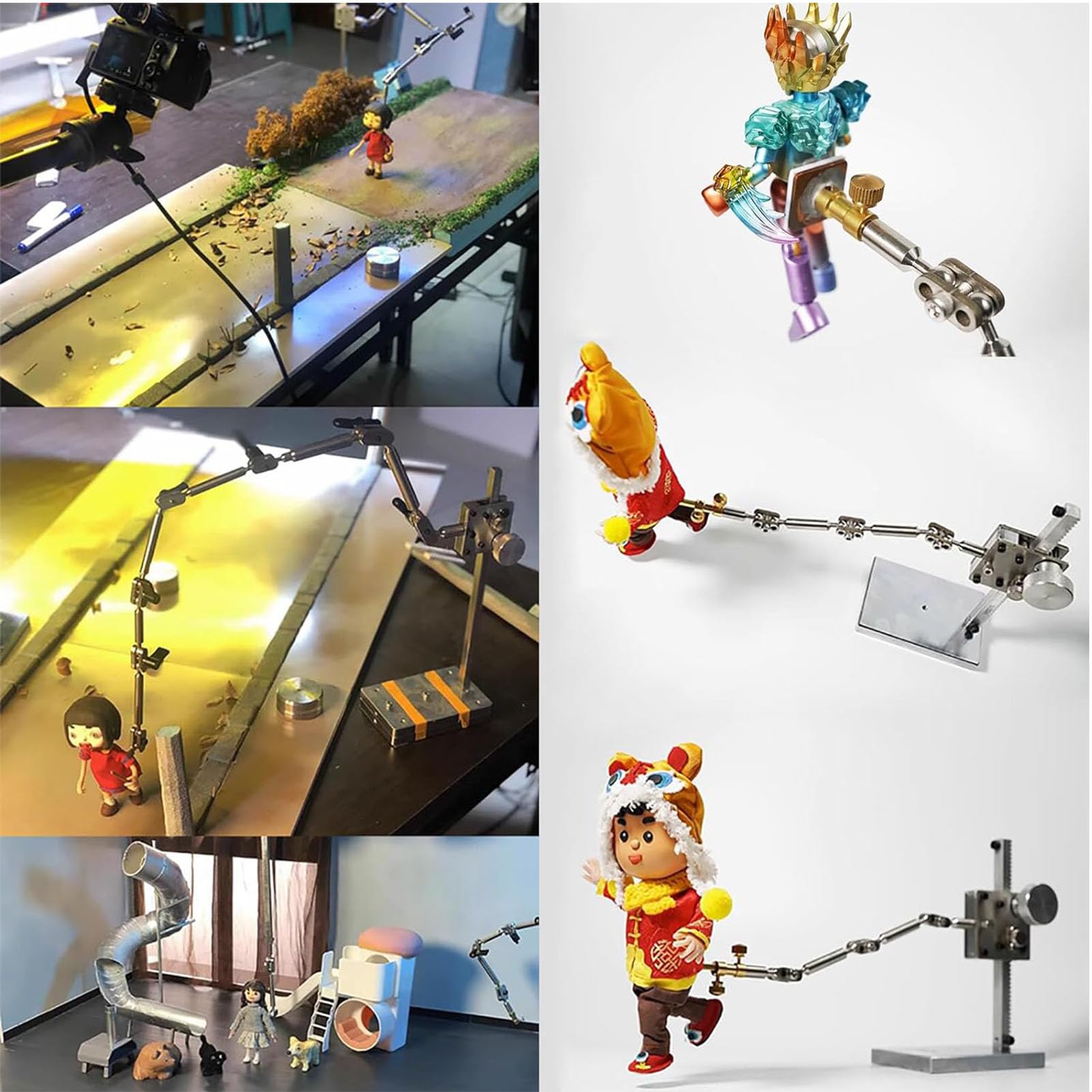BAIYITONGDA Stop Motion Animation Kit - Adjustable Armature Stand for Puppet & Clay Figure Animation, Metal Support Frame for Stop Motion Filmmaking - Perfect for Claymation, Figure Photography & DIY Animation Projects