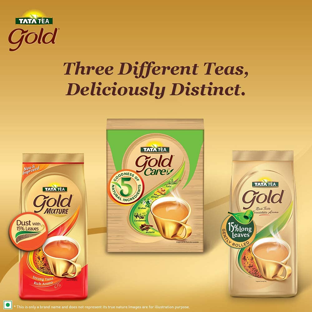 Tata Tea Gold Care 500g - Premium Black Tea with Cardamom, Ginger Powder, Tulsi, Brahmi & Mulethi | Natural Ingredients, Rich Flavor | Perfect for Morning Boost, Relaxation & Ayurvedic Wellness