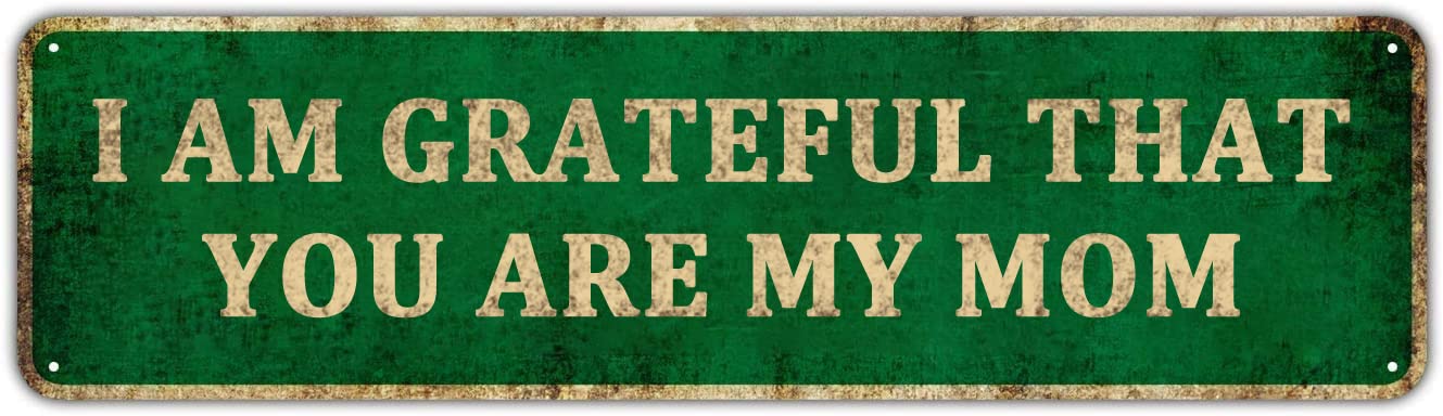 KIOZIY Tin Sign - 'I Am Grateful That You Are My Mom' Inspirational Wall Art, 4