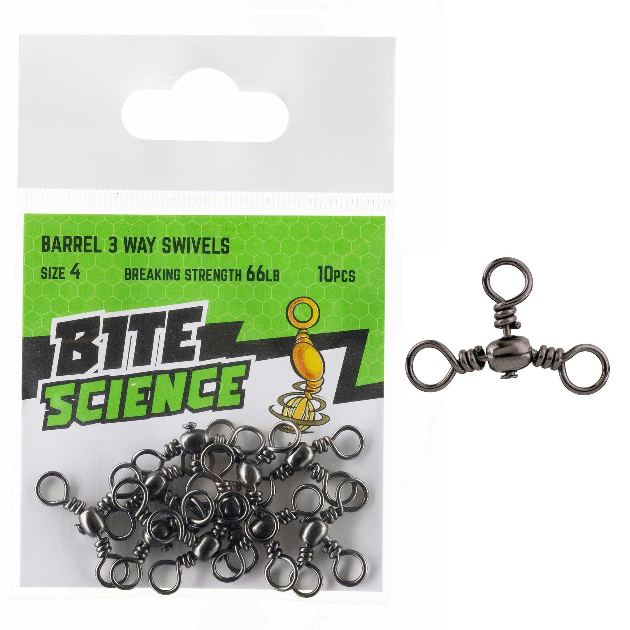 Bite Science Swivels Barrel 3 Way Fishing Lure - High Performance Bass Fishing Lures for Freshwater & Saltwater - Perfect for Casting, Trolling and Jigging
