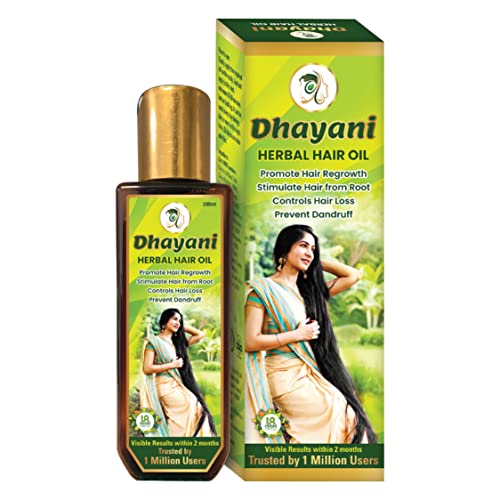 Dhayani Herbal Hair Oil (200ml) - Natural Ayurvedic Treatment for Hair Fall & Dandruff Control | Promotes Stronger, Thicker Hair Growth for Men & Women | Perfect for Daily Scalp Massage & Hair Care Routine