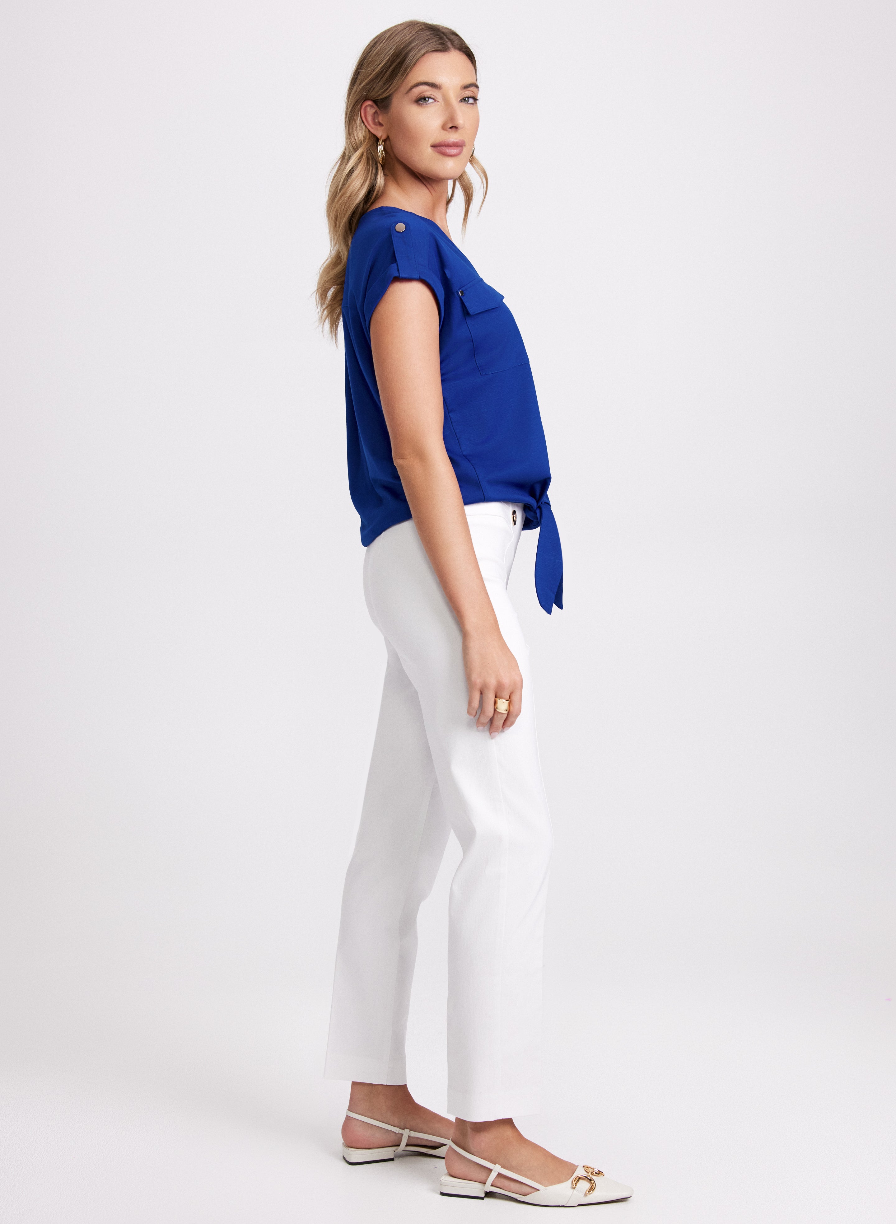 Women's Cap Sleeve Utility T-Shirt - Comfortable Casual Basic Top for Everyday Wear | Perfect for Work, Weekend & Layering