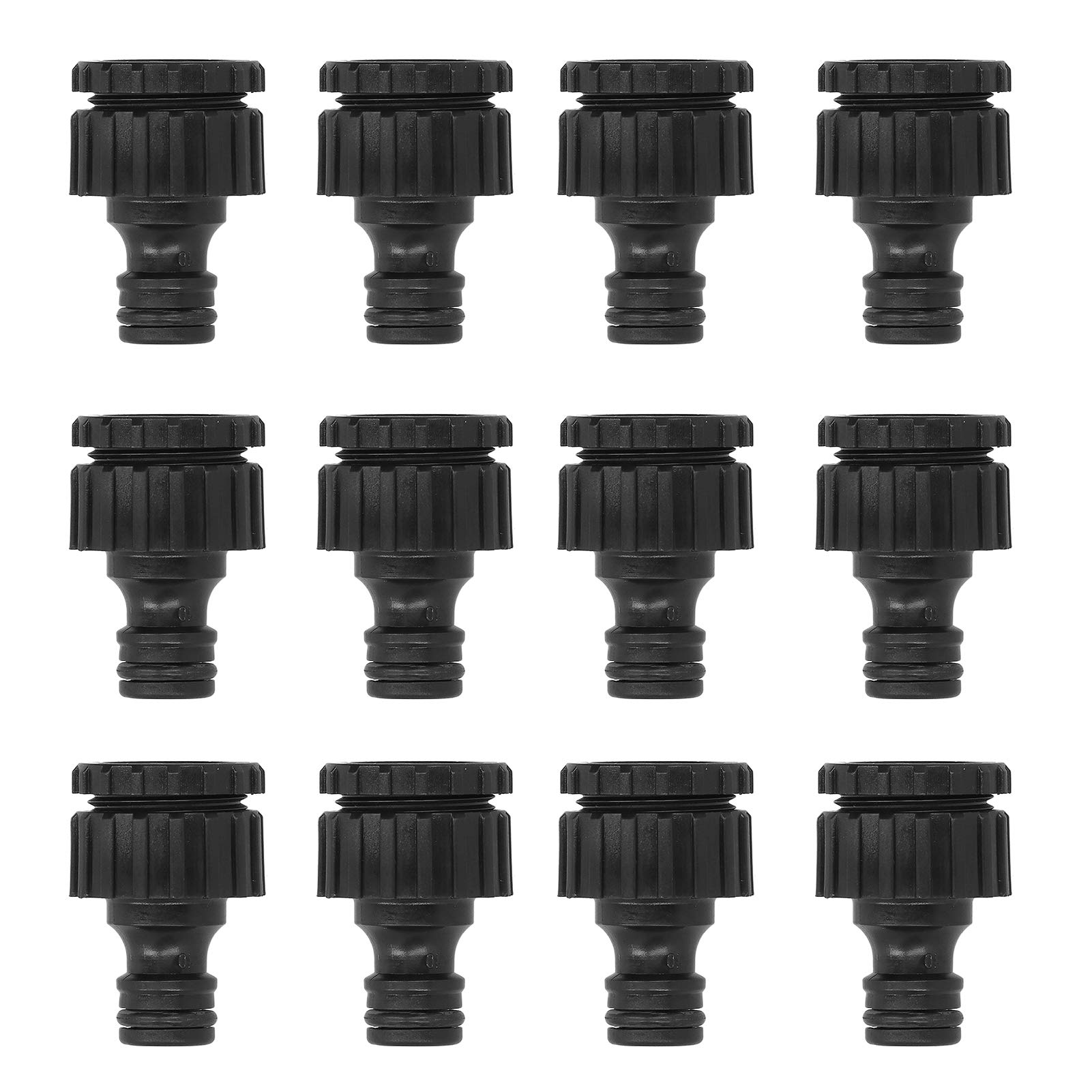 12PCS G1/2 G3/4 Female Thread Faucet Garden Hose Adapter - Reusable Brass Water Connector Fittings for Outdoor Watering, Irrigation & Washing (Perfect for Lawn, Garden & Car Cleaning)