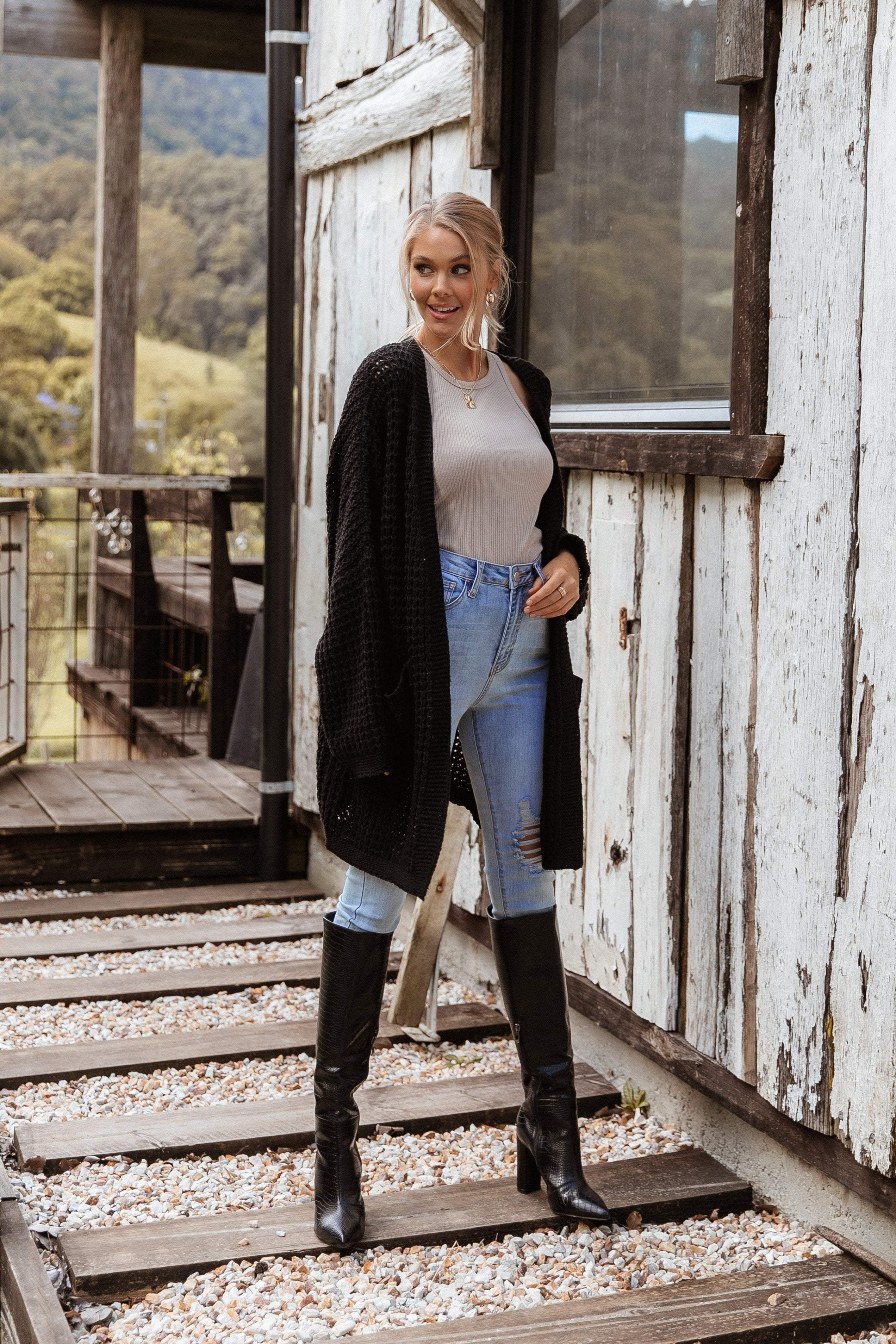Leyonie Black Cardigan for Women - Soft & Cozy Knit Sweater for Fall & Winter | Perfect for Office, Casual Outfits & Layering