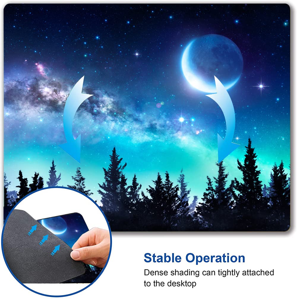 Premium Personalized Mouse Pad - Forest Moon Design, Non-Slip Rubber Base, Washable & Durable for Gaming, Office & Home Use | Perfect for Computer Workstations & Gaming Setups