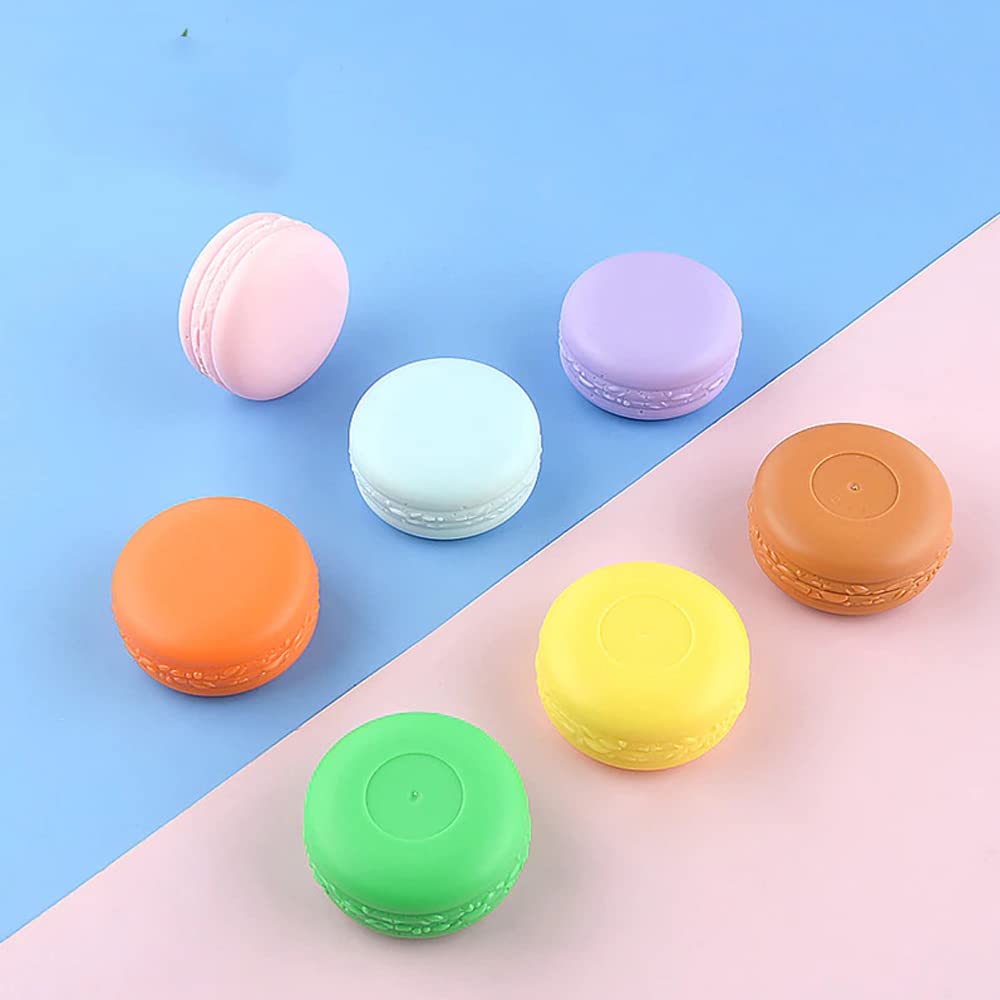 SpiderJuice 2-Pack 10g Cute Macaron-Shaped Refillable Empty Lip Balm Containers - Colorful Plastic Cosmetic Jars for DIY Lip Care, Travel & Gift Giving