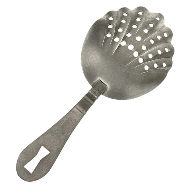 Barfly Scalloped Julep Strainer - Premium Cocktail Strainer for Mixing, Bartending & Home Bars - Perfect for Mint Juleps, Cocktails & Iced Drinks
