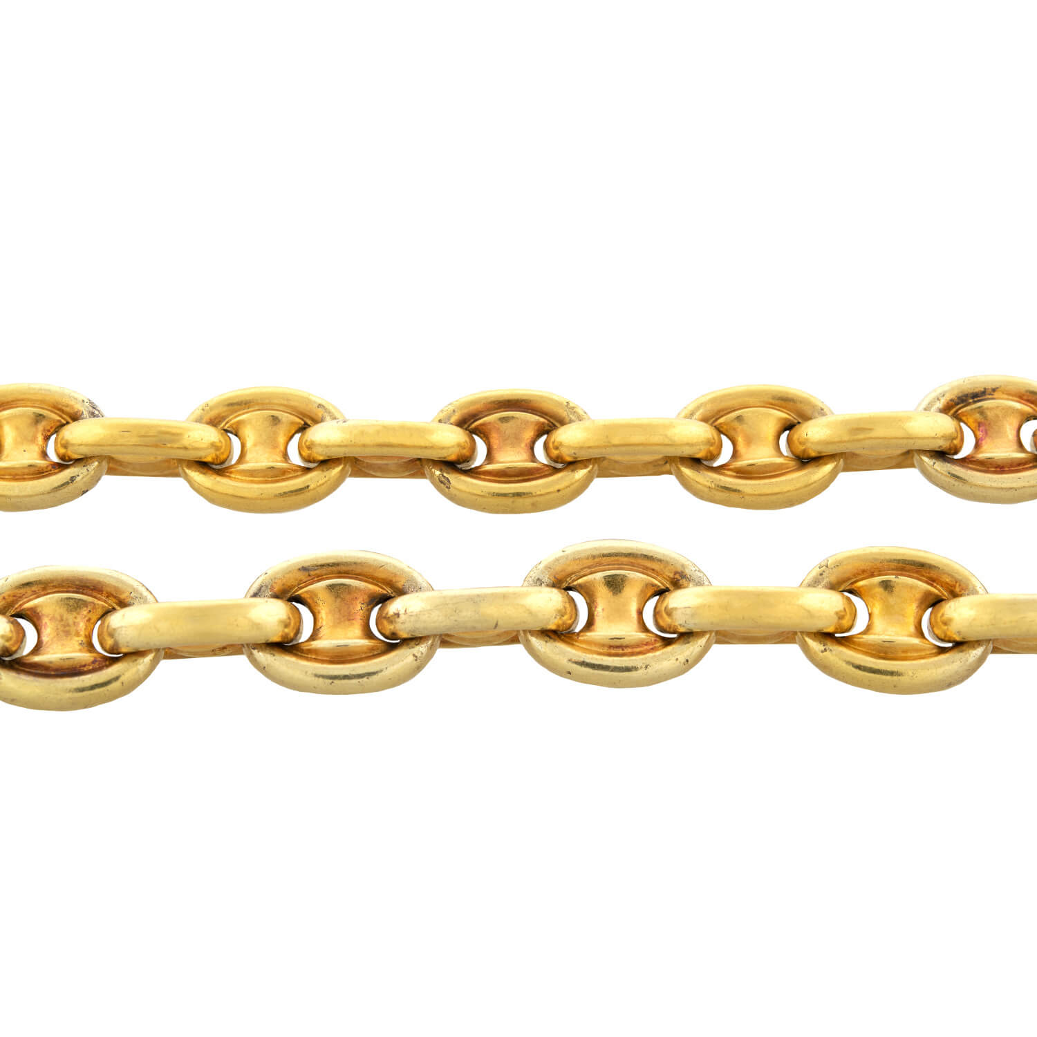 Victorian 15k Gold Large Mariner Link Necklace - Elegant Antique Jewelry for Women, Perfect for Weddings, Parties & Special Occasions