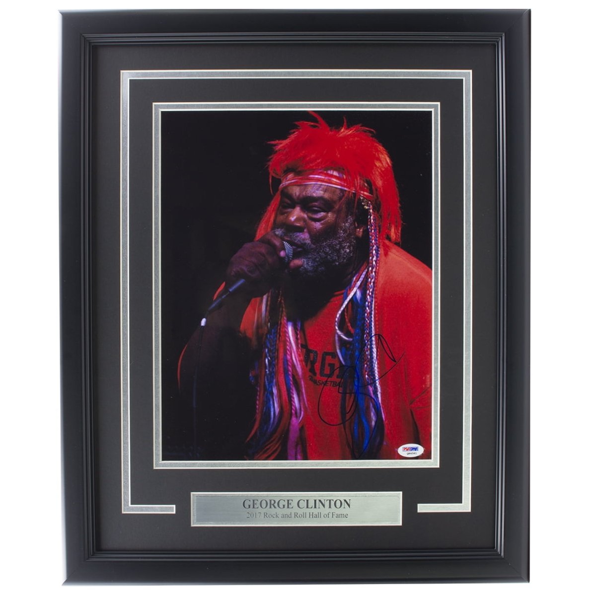 George Clinton Autographed Signed Framed 11x14 Photo with PSA/DNA COA - Perfect for Music Memorabilia Collectors & Funk Fans Display