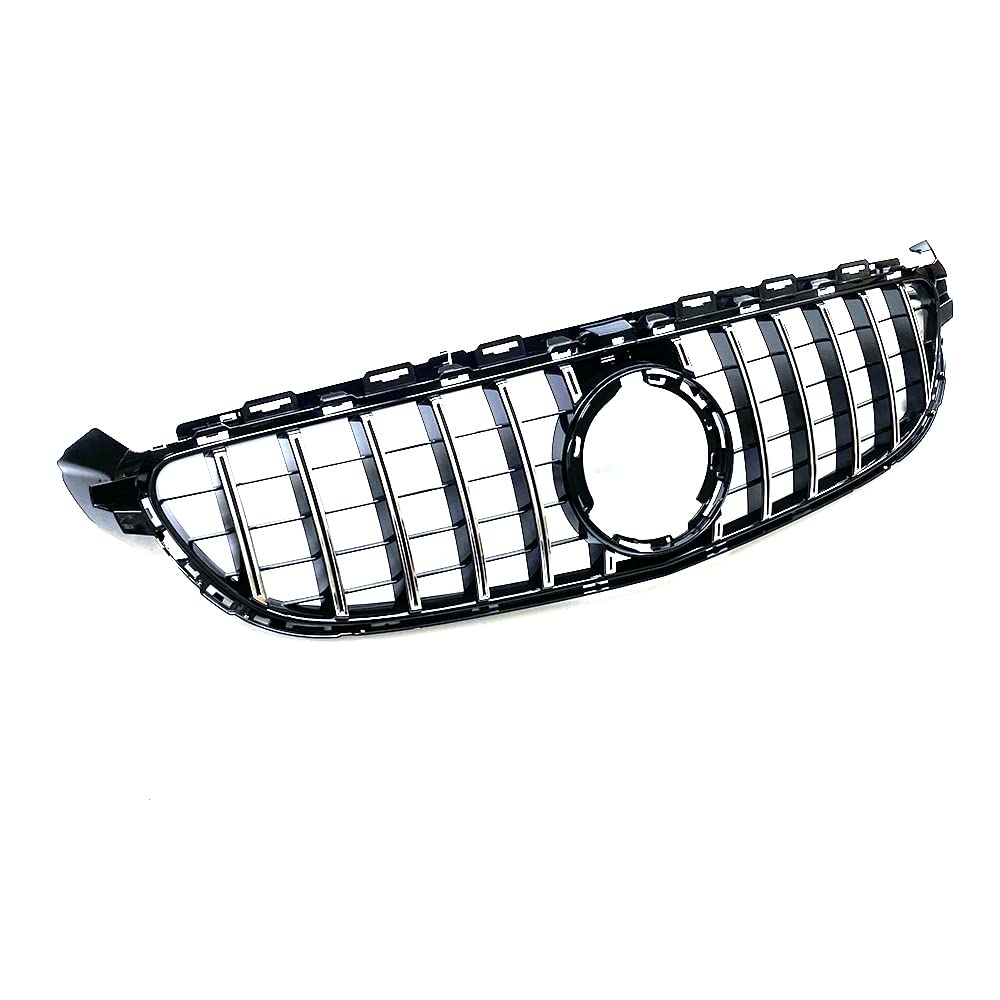 GT R AMG Style Front Bumper Grill for Mercedes Benz W205 C63 C63S 2019-2021 - Silver | Replacement Auto Part for Performance Upgrade & Custom Look