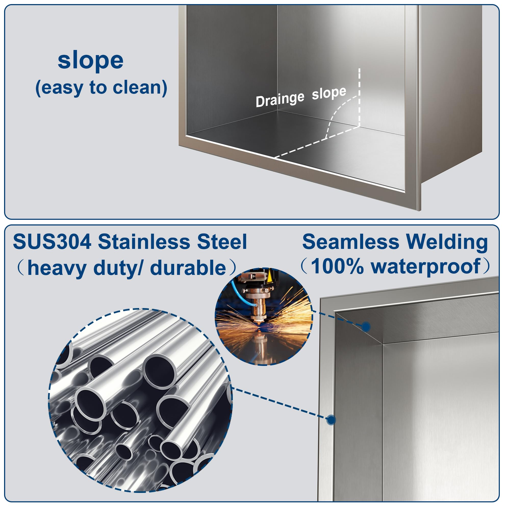 Neodrain No Tile Shower Niche - 13.1