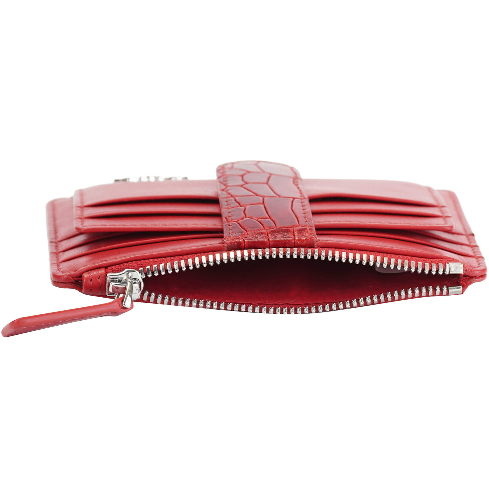 Mancini Croco2 Women's RFID Blocking Card Holder Wallet - Slim & Secure Credit Card Case for Everyday Use, Travel, and Business