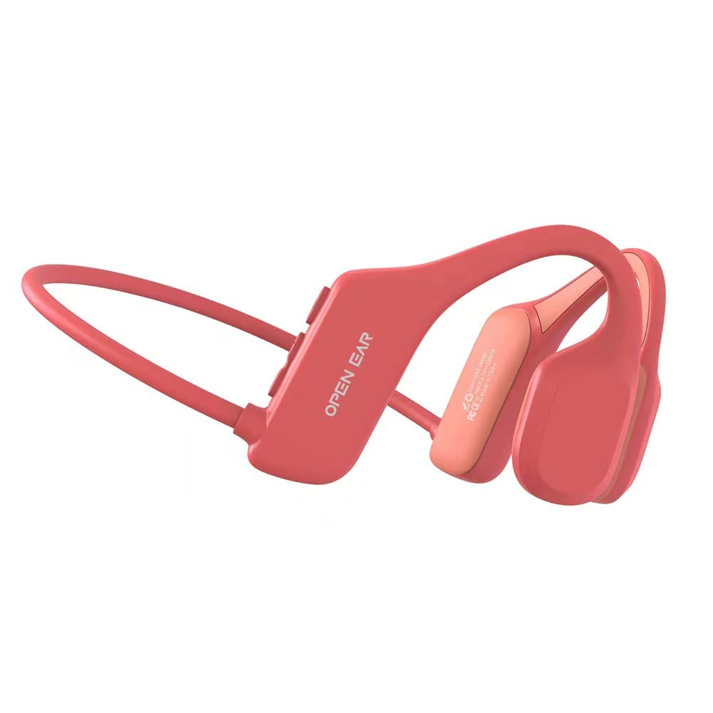Bluetooth Bone Conduction Headphones - Open Ear IP55 Waterproof Wireless Sports Headphones with Mic, Bluetooth 5.2 for Running, Cycling & Workouts - 6H Playtime (Red-X1) - Perfect for Gym, Outdoor Activities & Commuting