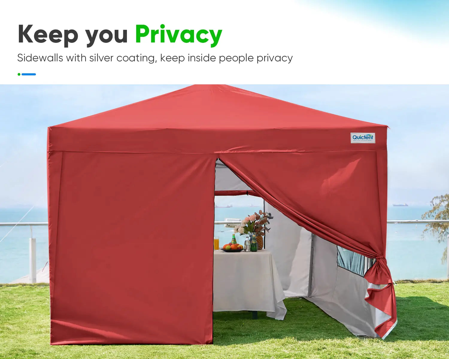 10' x 10' Pop Up Privacy Canopy Tent with Side Walls - Perfect for Outdoor Events, Beach Parties, and Backyard Gatherings