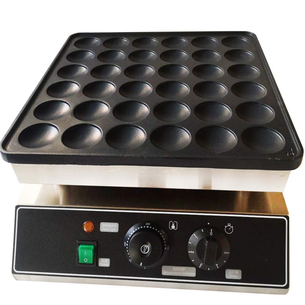 Commercial Electric Pancake Maker & Waffle Iron Machine - 36 Non-Stick Holes for Easy Breakfast, Lunch & Snacks - Quick Clean & Even Heating - Perfect for Restaurants, Cafes, and Home Cooking