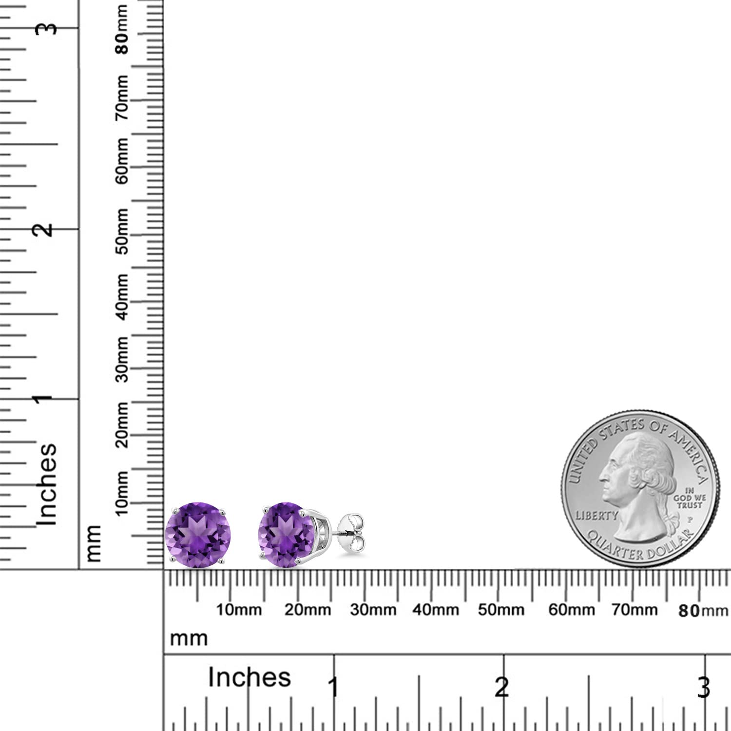 10MM Round Gemstone Birthstone Stud Earrings for Women & Men | 925 Sterling Silver Fine Jewelry | Personalized Gift for Mom, Wife, Her | Anniversary, Birthday, Christmas Present