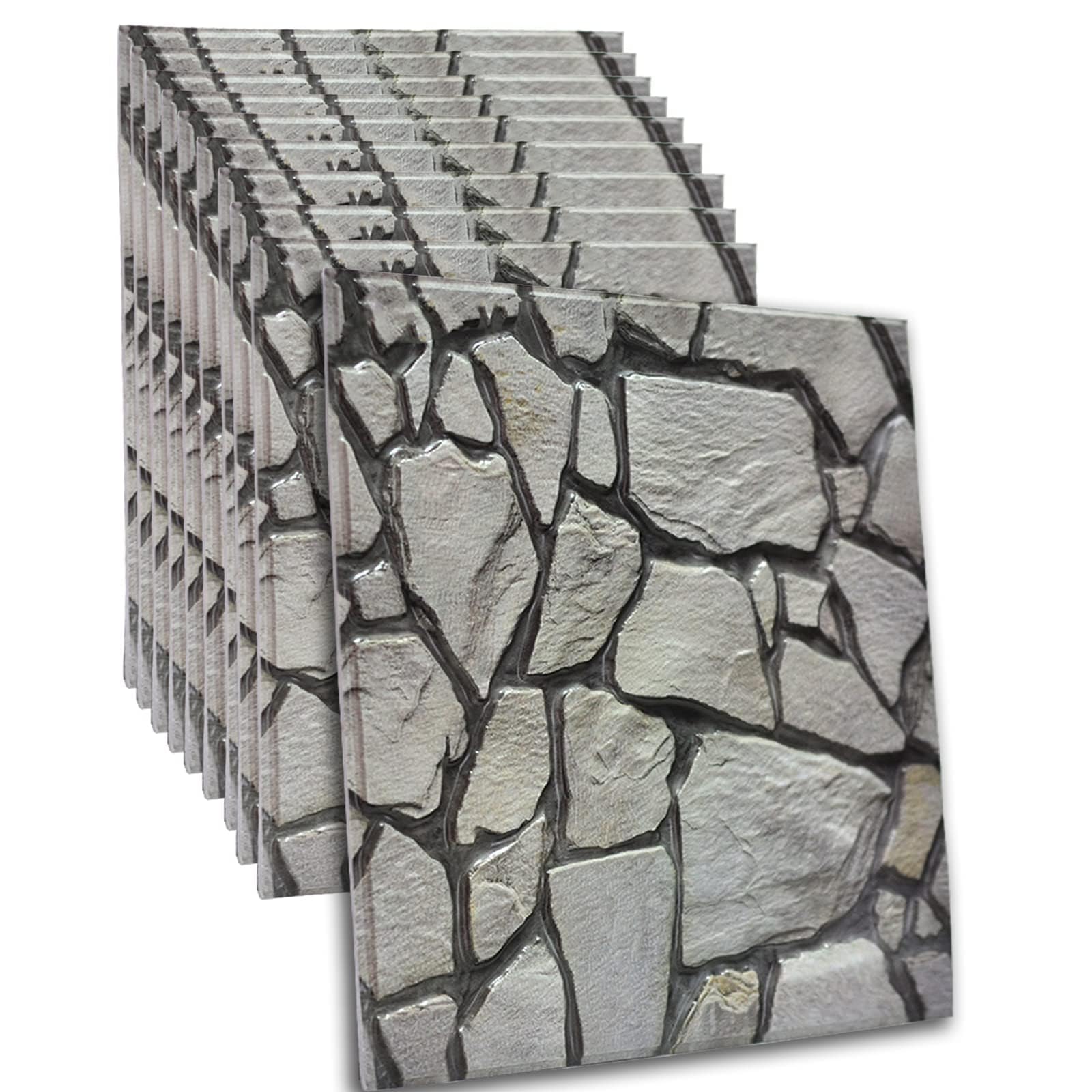 3D Peel and Stick Wall Panels - Waterproof Self-Adhesive Decorative Wall Tiles for Living Room, Bedroom, Office - 30x30cm (10pcs/Pack, Grey) - Perfect for Home Renovation & Interior Design Projects