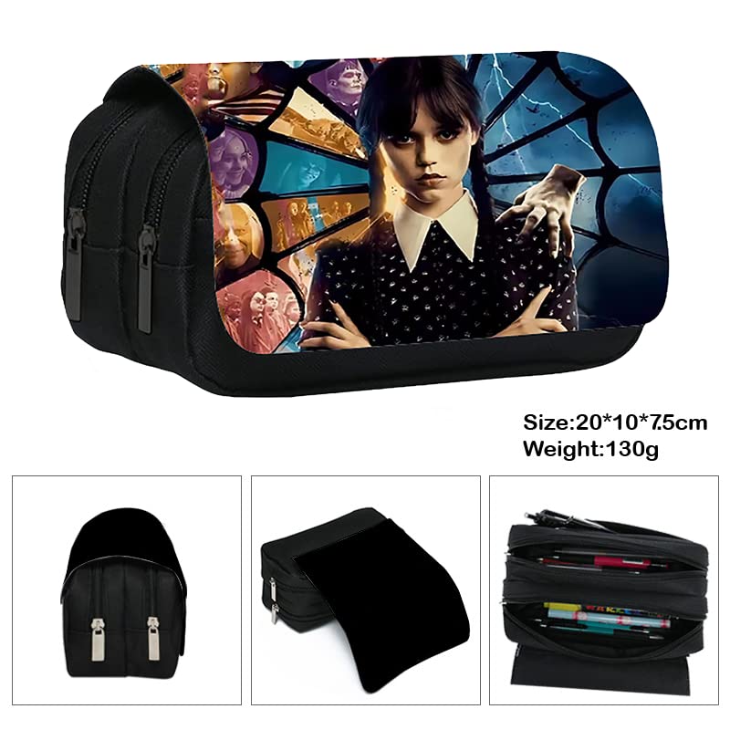 Large Capacity Zippered Pencil Case - Multi-Functional Pen Pouch Organizer for School, Office & Travel (Black) - Perfect for Students, Artists & Professionals