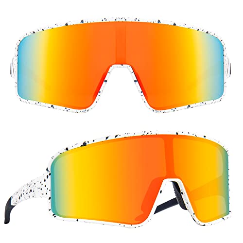 N1-white With Black Splatter/Orange Lens