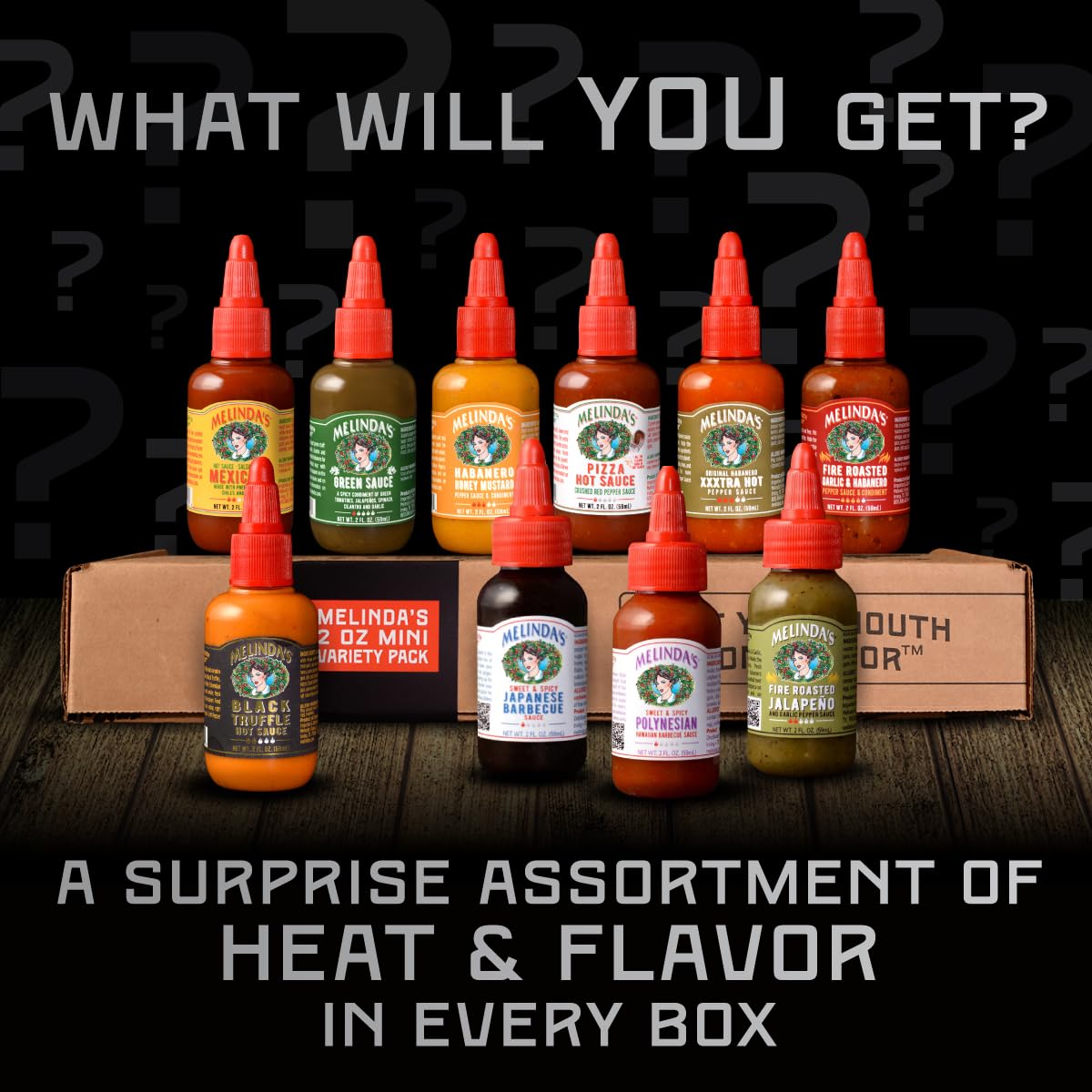 Melinda’s Mini Hot Sauce Variety Pack - 30 Pack (2 Oz Each) - Gourmet Hot Sauce Gift Set with Travel-Sized Bottles - 15 Flavor Options - Perfect for Gifts, Parties, Camping & Spicy Food Lovers
