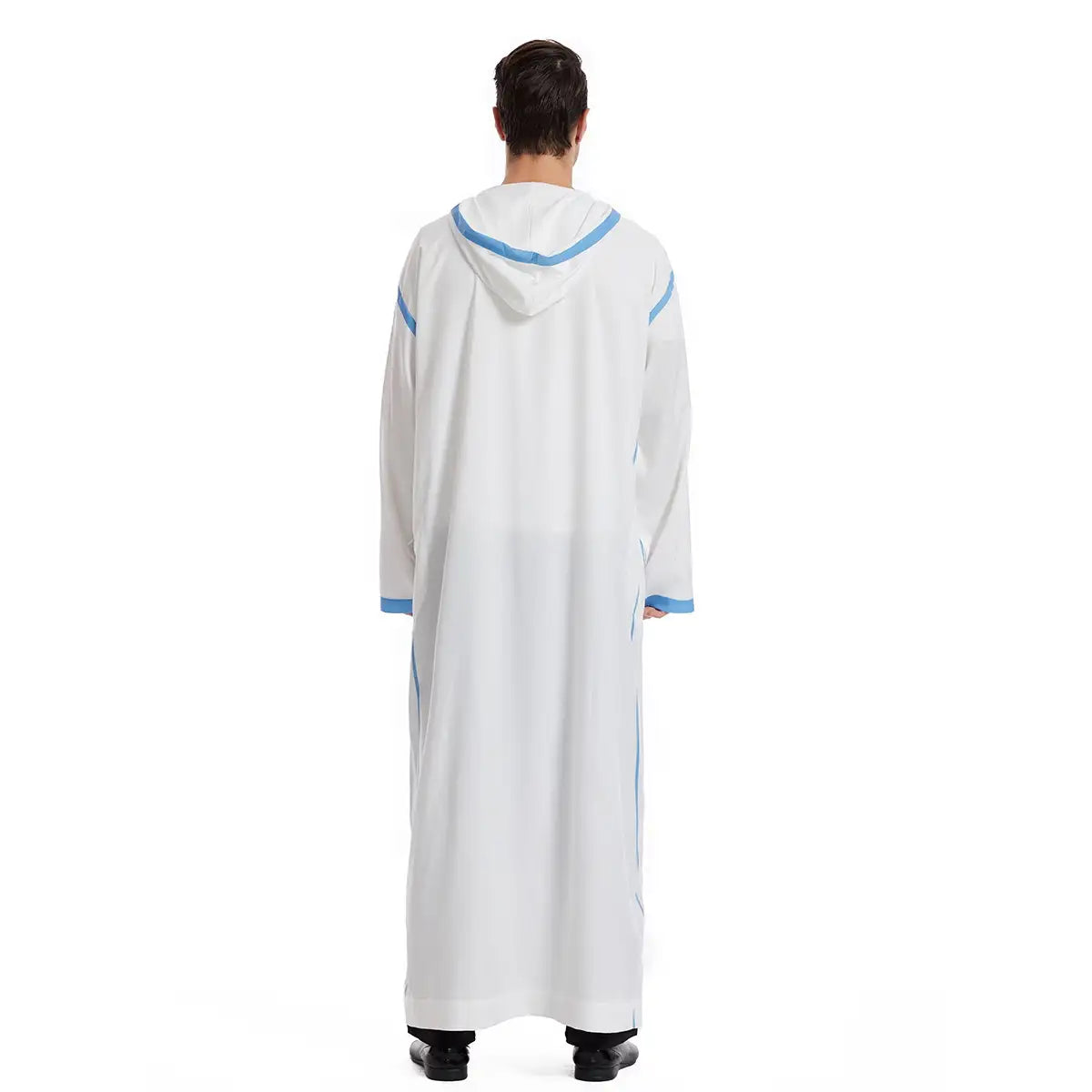Premium Middle Eastern Arab Men's Hooded Thobe - Traditional Islamic Long Robe for Prayer, Eid & Special Occasions