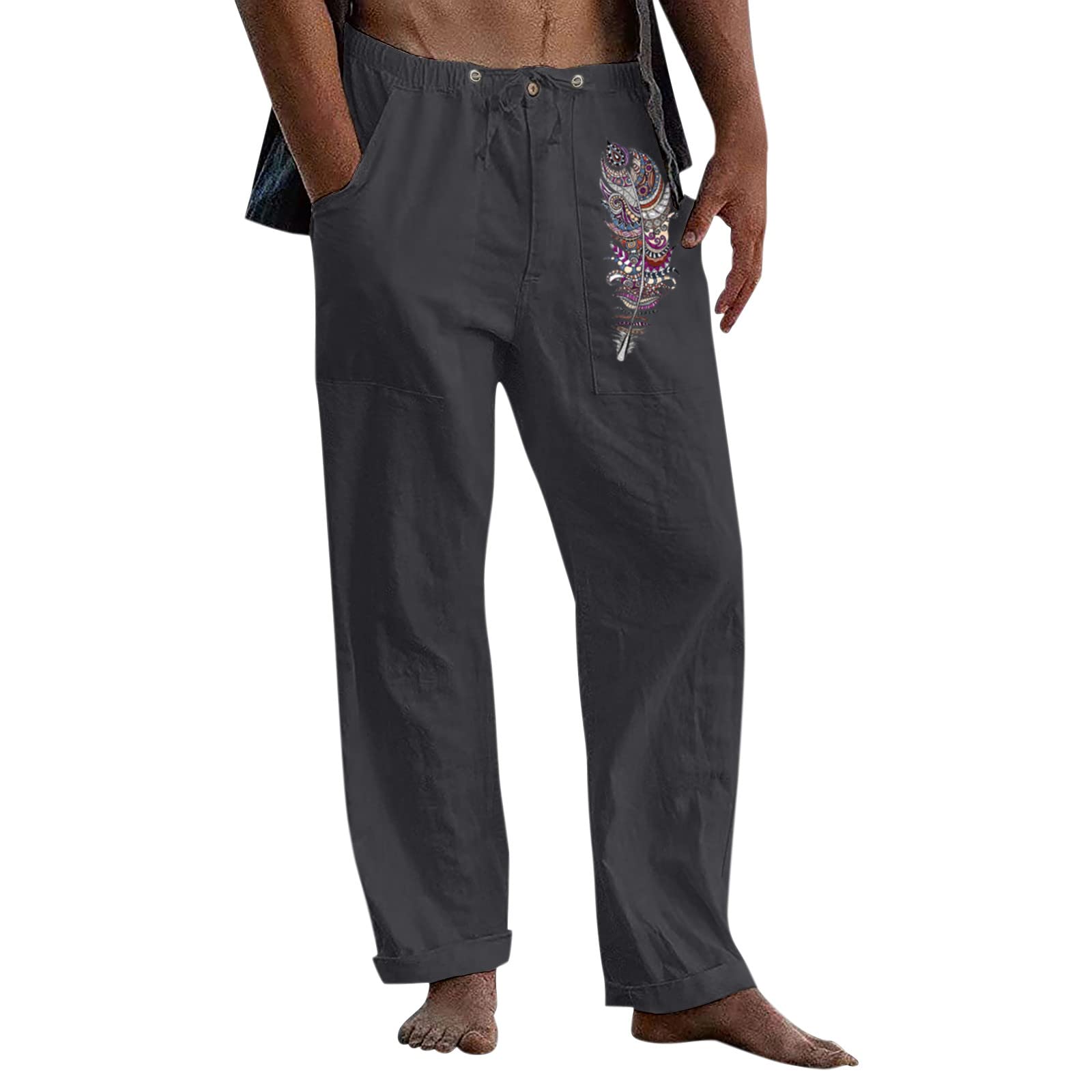 Bimgwuz Men's Big & Tall Dress Pants - Workout Lounge Joggers with Pockets - Comfortable Yoga & Track Pants for Office, Gym & Casual Wear