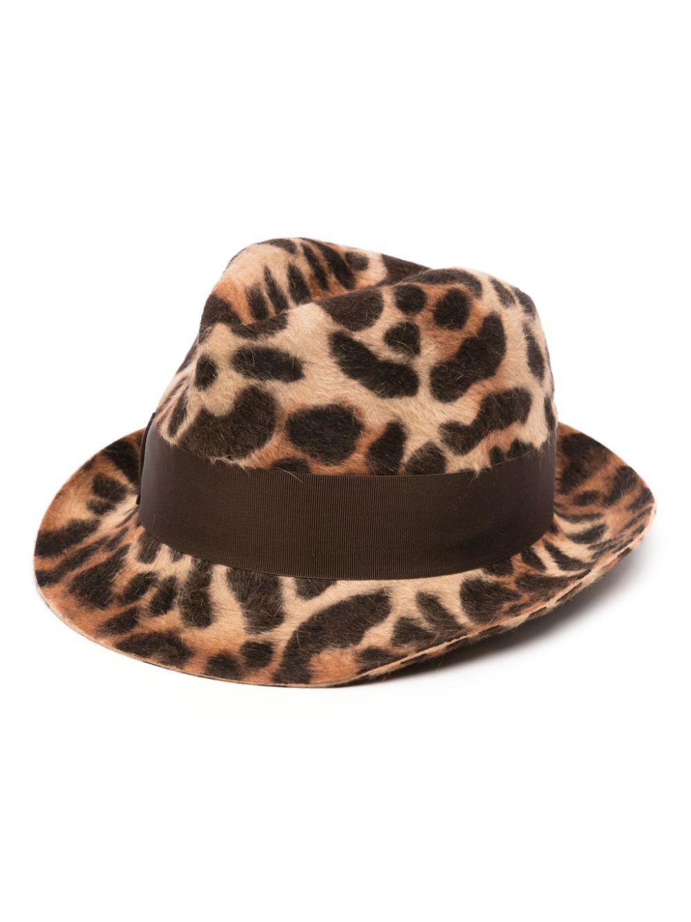 Borsalino Brown Felt Fedora Hat for Men - Classic Vintage Style Wide Brim Hat for Outdoor, Travel, and Fashion
