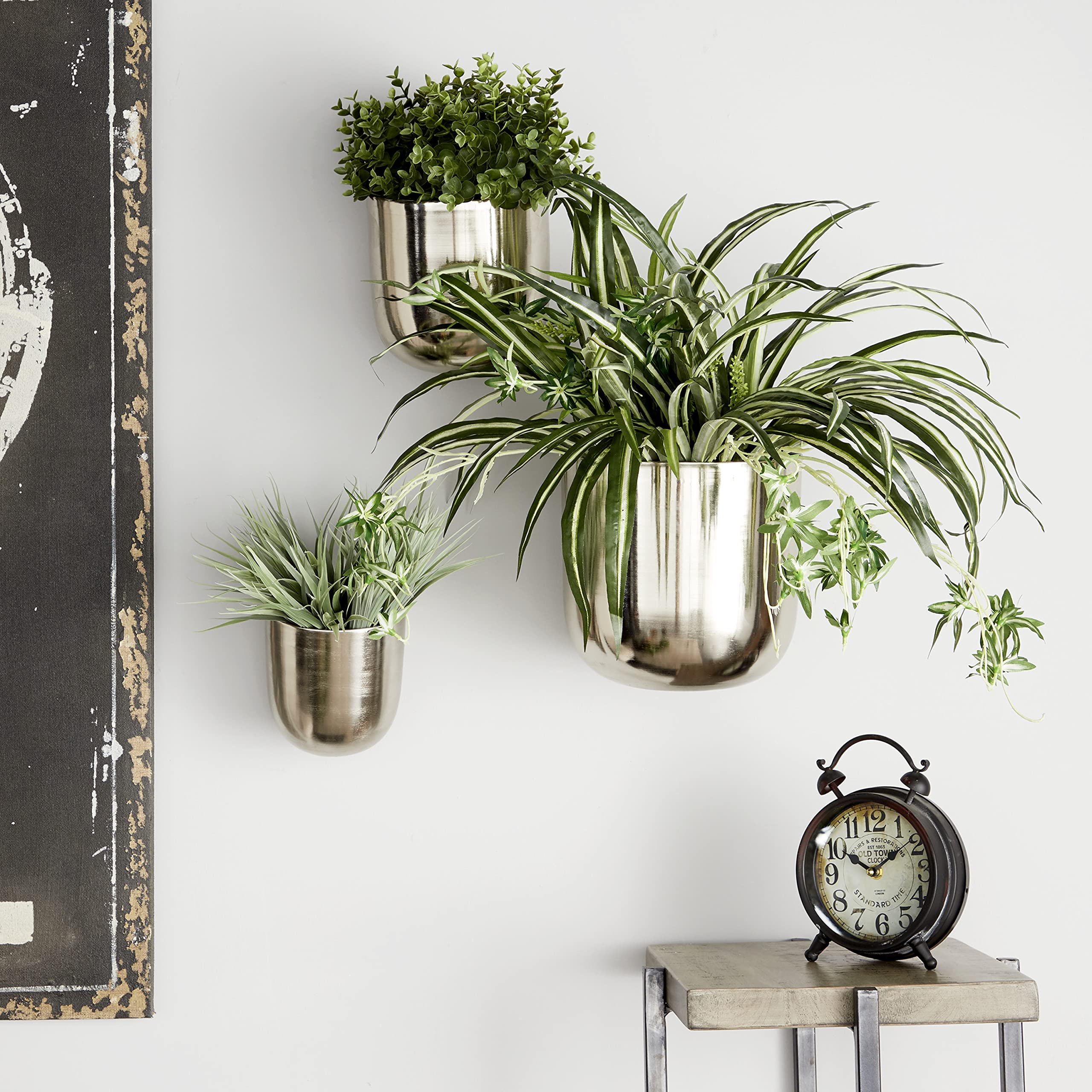 Deco 79 Metal Floating Wall Planter Set of 3 (9