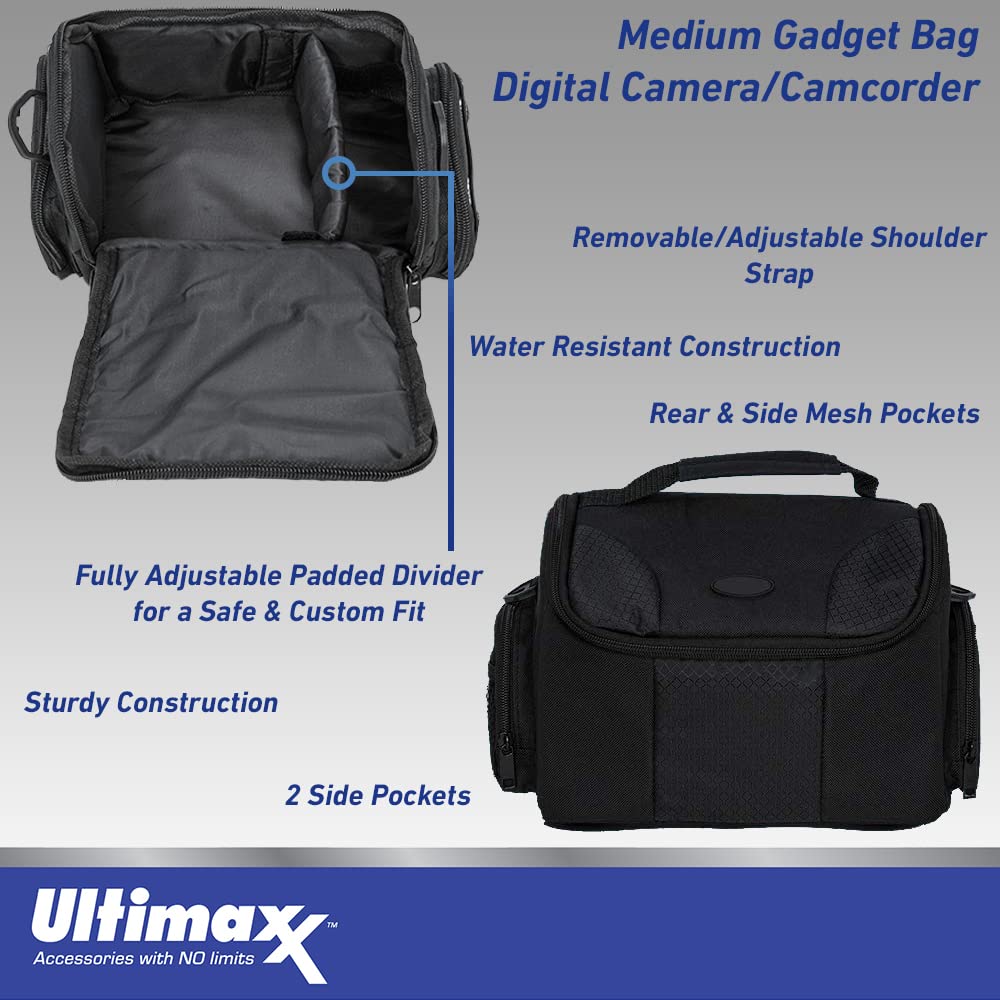 i3ePro Medium Soft Padded DSLR Camera Bag - Detachable Clip-On Travel Case for Nikon, Canon & Sony - Perfect for Hiking, Air Travel & Photography Outings