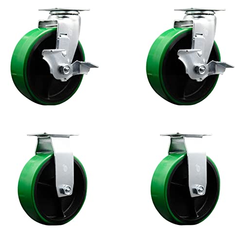 2 Swivel w/2 Top Lock Brakes - 2 Rigid