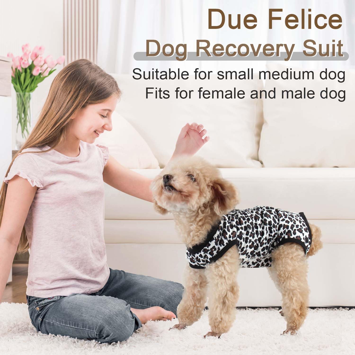 Female Dog Spay Recovery Suit - Post-Surgery Onesie for Small, Medium & X-Large Dogs | Soft Surgical Recovery Suit for Male & Female Pets | Leopard Print Design | Perfect for Post-Neuter Care & Wound Protection