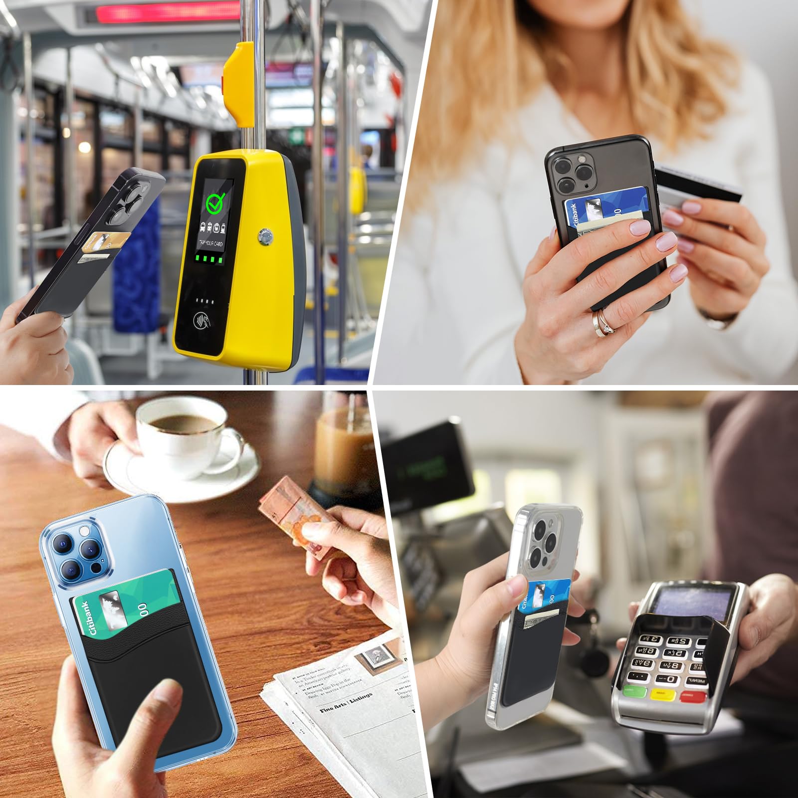 CISID Stick-On Phone Wallet - Slim RFID Blocking Credit Card Holder for iPhone, Samsung & All Smartphones - Perfect for Travel, Shopping & Everyday Use