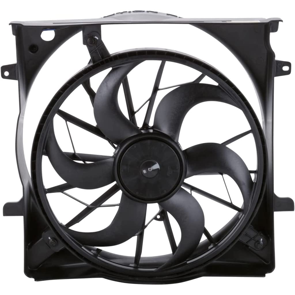 Jeep Liberty Radiator Fan Assembly 2002-2005 3.7L 2-Pin Electrical Cooling Fan Replacement for CH3115162 | M&B:52079528AB | S:52080127AA | Perfect for Off-Roading & Daily Commuting