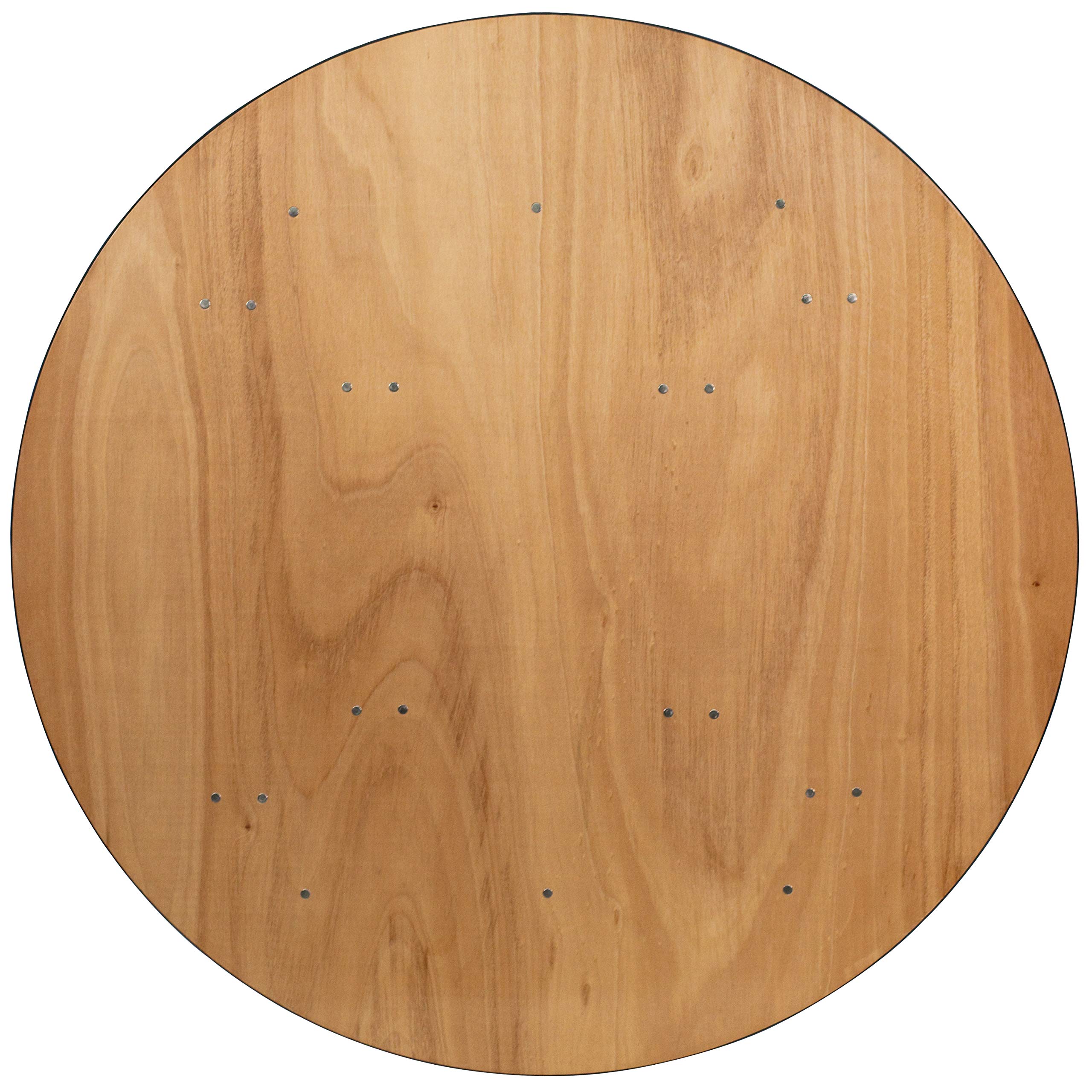 Flash Furniture Furman 5' Round All-Occasion Wood Folding Event Table - Foldable Round Portable Banquet Table with Wooden Top, Natural/Black - Perfect for Parties, Weddings, Meetings & Outdoor Events