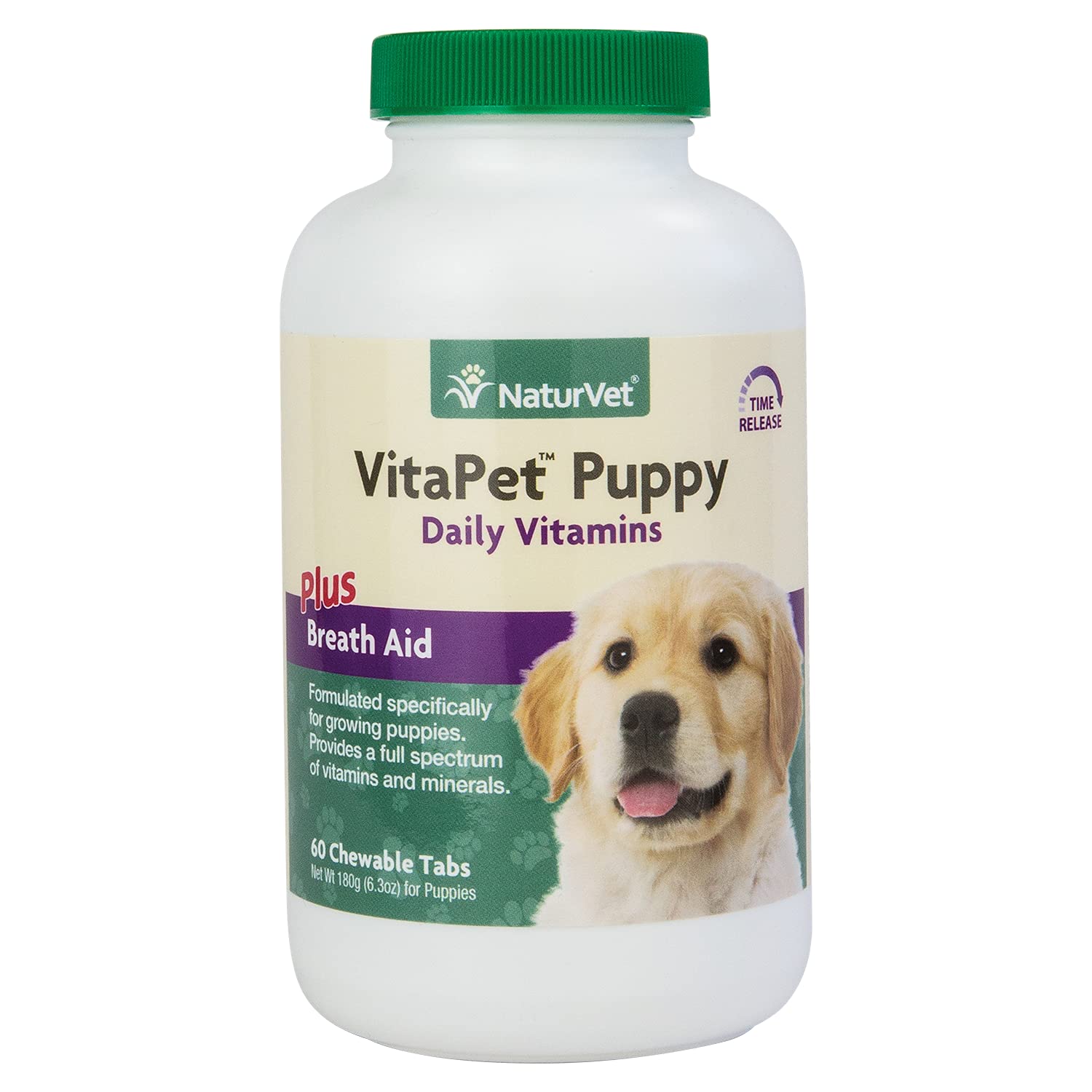 NaturVet Puppy Daily Vitamins for Dogs with Breath Aid - Essential Vitamins, Minerals, Amino & Fatty Acids - Supports Puppy Growth & Health - Perfect for Daily Nutrition & Fresh Breath Care