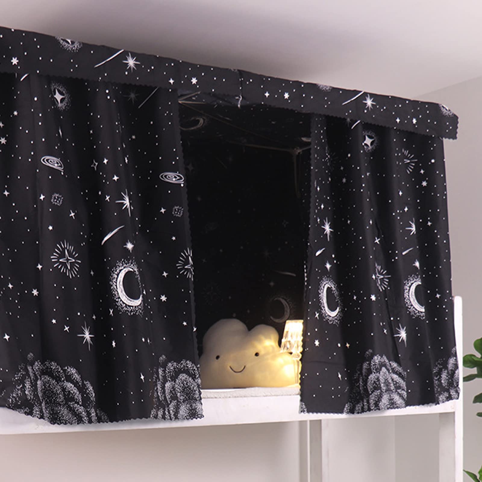 Kids Bunk Bed Canopy Tent - Blackout Privacy Curtains for Loft Beds, Dustproof Shading Cloth (1.2x2M, Milky Way) - Perfect for Dorm Rooms, Children's Bedrooms & Sleepovers