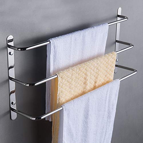 Premium 304 Stainless Steel 3-Tier Wall Mounted Towel Rack - 17.72 Inch (45CM) Bathroom Organizer with Hand-Polished Finish for Spa, Hotel & Home Decor - KJWY003YIN