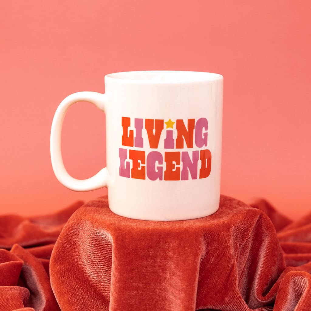 ban.do 10oz Ceramic Coffee Mug - Dishwasher & Microwave Safe - Living Legend Design - Perfect for Home, Office & Gifts