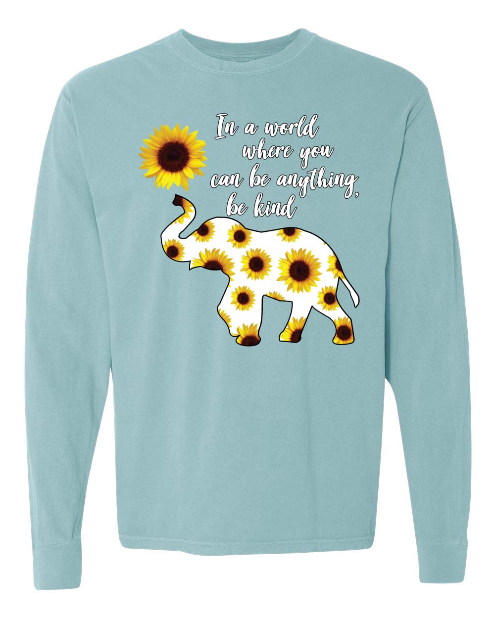 Be Kind Streetwear Long Sleeve T-Shirt - Garment-Dyed Washed Look Cotton Tee for Men & Women | Casual Wear, Everyday Outfit, Inspirational Clothing