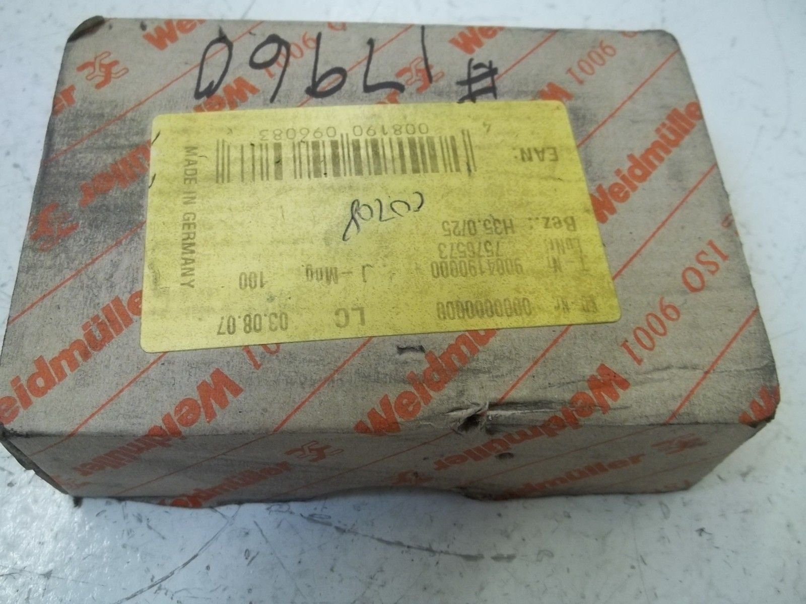 WEIDMULLER 9004190000 Terminal Block - New in Original Box - Industrial Electrical Connectors for Automation & Control Systems