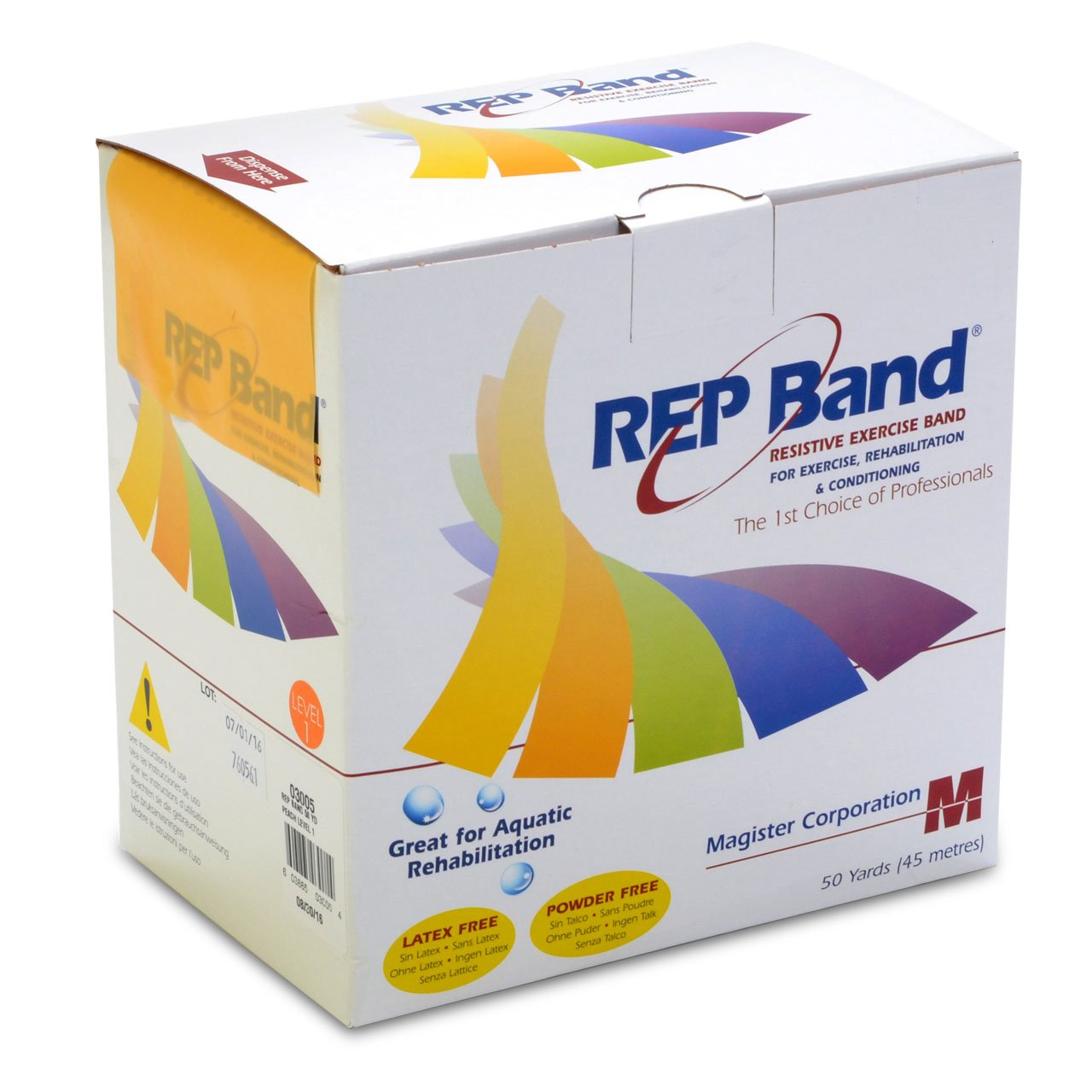 REP Band - Latex Free Resistance Band Level 1 (50 Yards) for Home Workouts, Physical Therapy & Strength Training