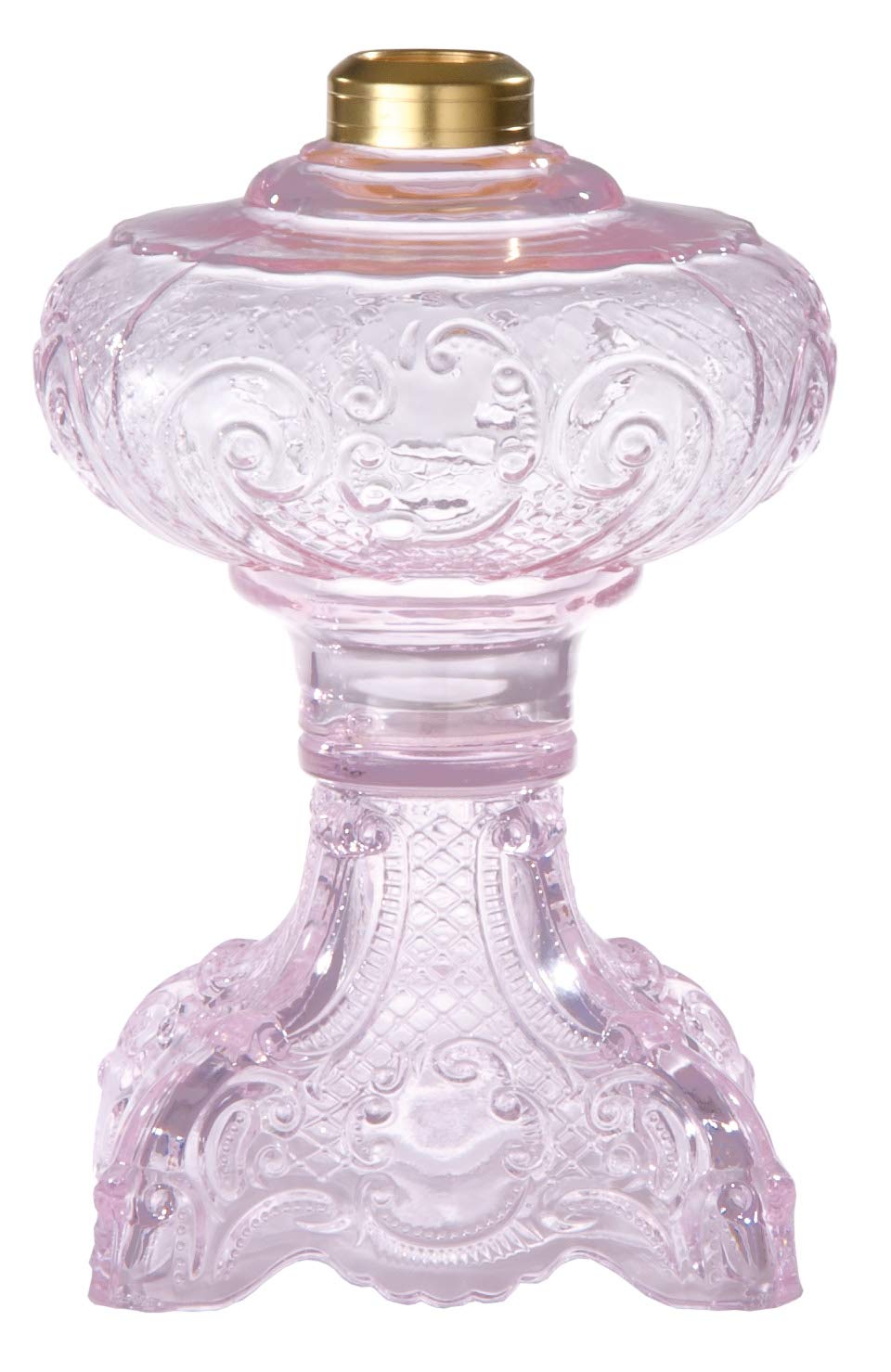 B&P Lamp® Pink Crystal Glass Princess Feather Pattern Oil Lamp - Vintage Home Decor, Romantic Dinner Lighting, Outdoor Camping Essential