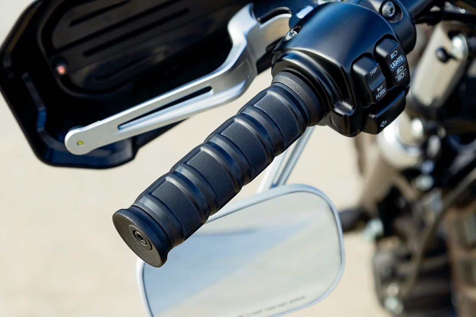 Kuryakyn 6673 Dillinger Handlebar Grips for 1996-2019 Harley-Davidson Motorcycles - Dual Cable Throttle Control, Satin Black (1 Pair) - Comfortable Ride for Cruisers & Touring Bikes