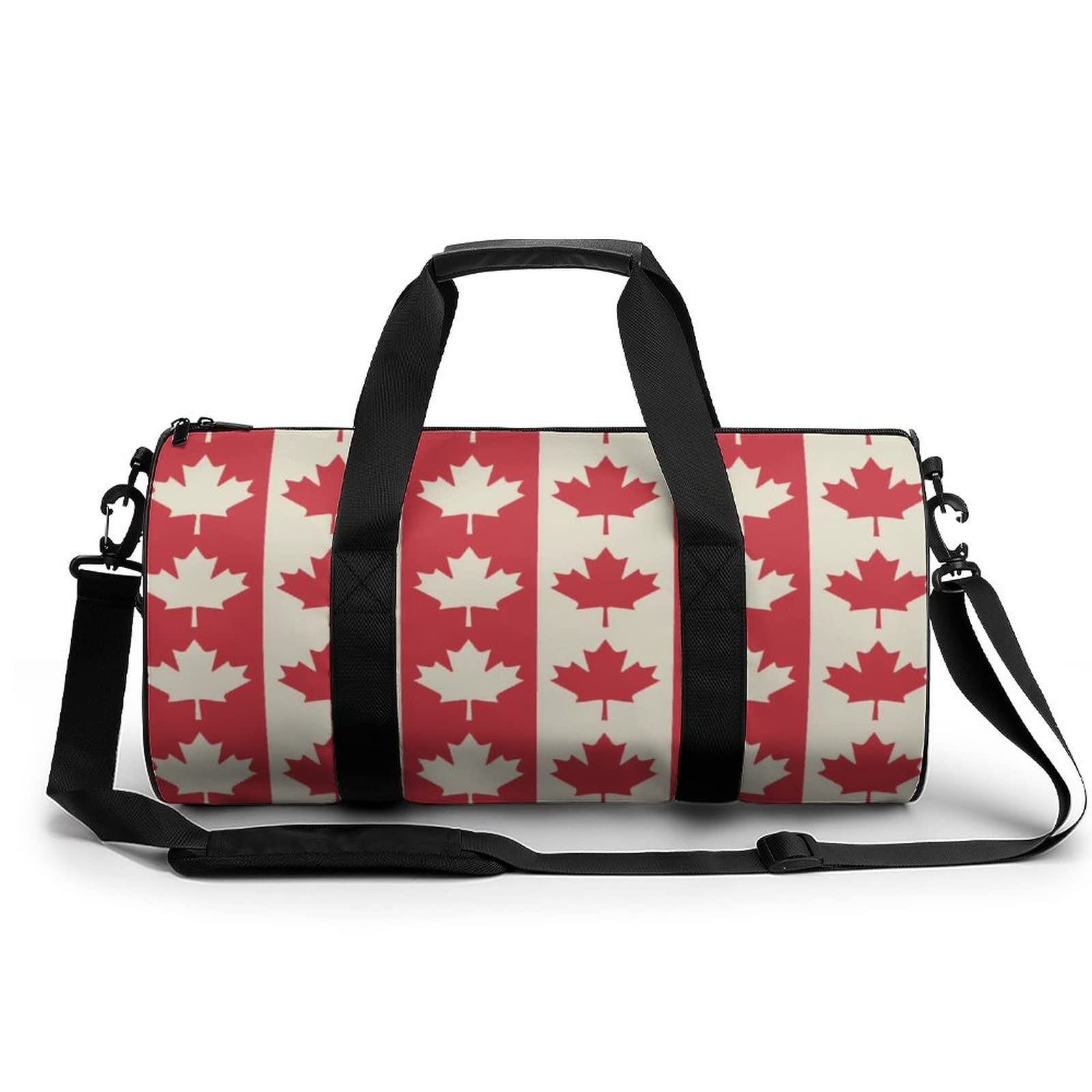 Canadian Maple Flag Gym Duffel Bag - Waterproof Sports Backpack & Travel Weekender Shoulder Bag for Gym, Workout, Camping & Weekend Getaways